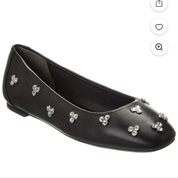 Stuart Weitzman Shoes - Stuart Weitzman "Tammy" Ballet Black Flats Crystal Embellishments NWT Size 5
